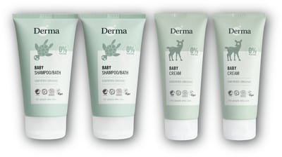 Derma Baby pakket - 2 x shampoo & lichaam + 2 x baby crème