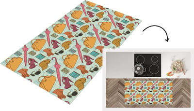 Keukenloper - Loper keuken - Kleren - Paraplu - Seizoenen - Design - 120x60 cm - Keukenloper vinyl