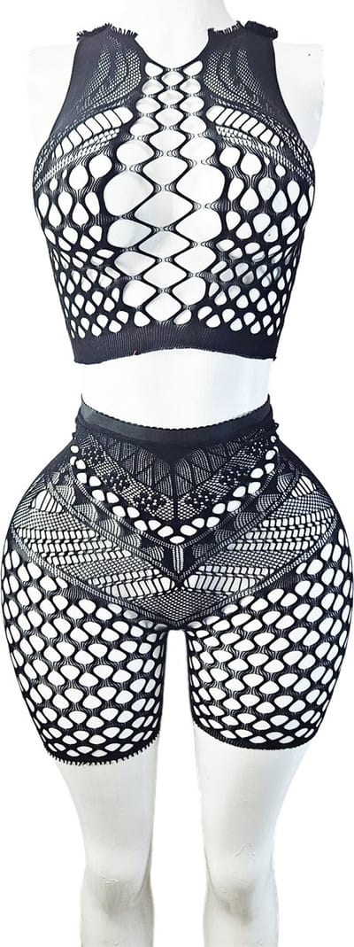 BamBella ® - Panty pak -Onesize - body suite set - Dames - Onesize - Erotische jumpsuit van kant erotische lingerie zwart