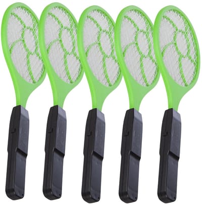 Atmosphera Elektrische vliegenmepper - 5x - groen - op batterijen - L44 cm
