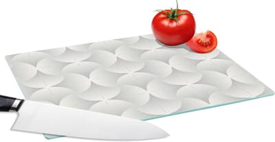 Glazen Snijplank - 28x20 - Patronen - Zilver - Retro - Snijplanken Glas