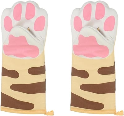 Hittebestendige ovenwant tot 400 °C - Perfect voor koken, bakken en grillen met schattig kattenmotief, ideaal voor de keuken en BBQ