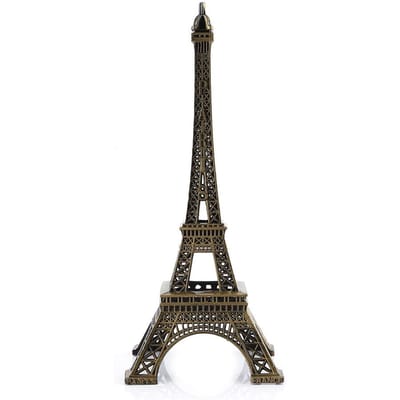 Bronskleurige Parijs Eiffeltoren Figurine Beeld Vintage Legering Model Decor