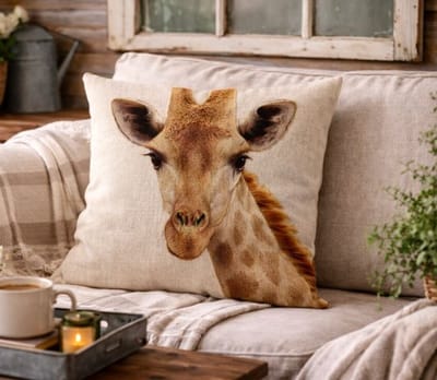 Canvas Wildlife Portraits Collection Kussenhoes - Giraffe - 45x45 cm