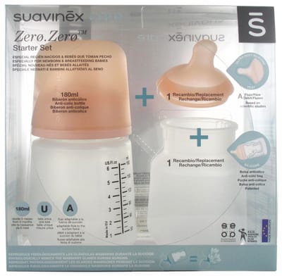 Suavinex Zero.Zero 180ml A Flow Starterset SXZBRF067409