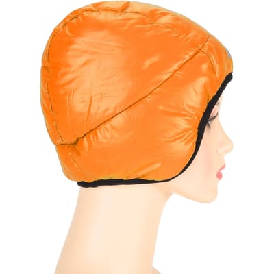 Bonnet d'hiver à oreillettes en duvet de canard ultra-léger, confortable, chaud, pour l'extérieur, pour l'alpinisme, le ski, le patinage, orange orange
