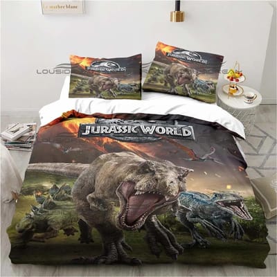 Jurassic Park Beddengoed Dinosaurussen Eenpersoons Beddengoedset 3-delige Dekbedset Bed Dekbedovertrek Tweepersoons King Dekbedovertrek Hometextiel 70x133cm 2pcs