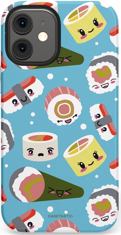 Casetastic Hoesje Geschikt voor Apple iPhone 12 Mini - Stijlvolle Beschermende Duo-layer Case - Sushi mania
