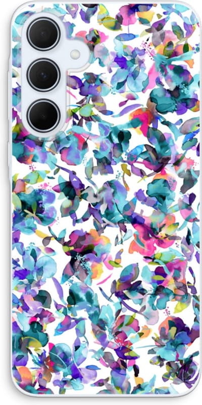 Case Company® - Hoesje geschikt voor Samsung Galaxy A35 hoesje - Hibiscus Flowers - Soft Cover Telefoonhoesje - Bescherming aan alle Kanten en Schermrand