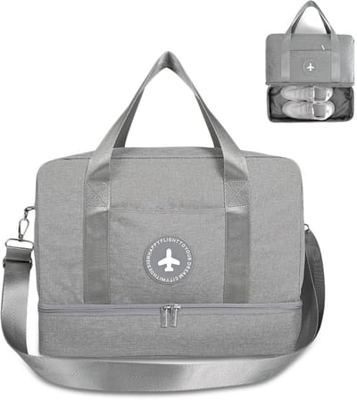 Ynkkvre - sporttas en reistas - schoudertas en handtas voor vrouwen en mannen - weekender rugzak voor overnachting, strand, cosmeticazak, outdoor, camping, zwemmen en training met schoenenvak