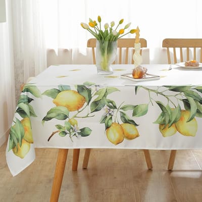 Lente Zomer Citroen Fruit Bedrukte Waterdichte Tafelkleden Vakantiefeest Decor Wasbare Rechthoekige Tafelkleden Eettafel Decor 140x140cm