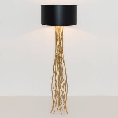 Holländer Vloerlamp Capri in zwart-goud