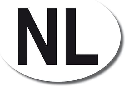 NL sticker wit