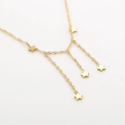 Ketting Goudkleurig - Sterrenregen - Stainless Steel - Cadeau voor haar - Verkleurt niet - Dames
