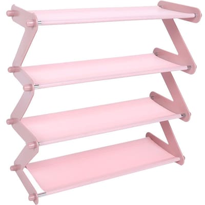 4 Lagen Huishoudelijk RVS Schoenenrek Plank Standaard Houder Opbergorganizer (Koffie) white