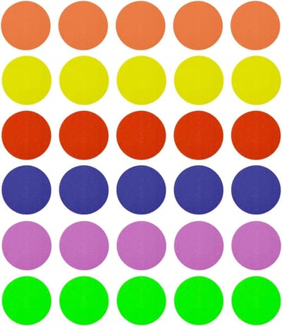 30pcs Kleurrijke Spotmarkers - Antislip Nylon Tapijt Vloer Dots - Cirkel Markeringen Voor Gym - Klaslokaal - Onderwijs - Cadeau Voor Leraren (6 Kleuren, 4 Inch)