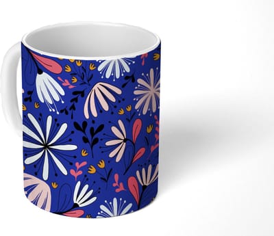 Mok - Koffiemok - Patronen - Abstract - Bloemen - Mokken - 350 ML - Beker - Koffiemokken - Theemok