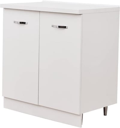 Houten Keukenkast met Twee Deuren Wit 80x50x85 cm