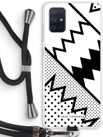 Case Company® - Hoesje met koord geschikt voor Samsung Galaxy A71 hoesje met Koord - Pop Art #5 - Telefoonhoesje met Zwart Koord - Bescherming aan alle Kanten en Over de Schermrand