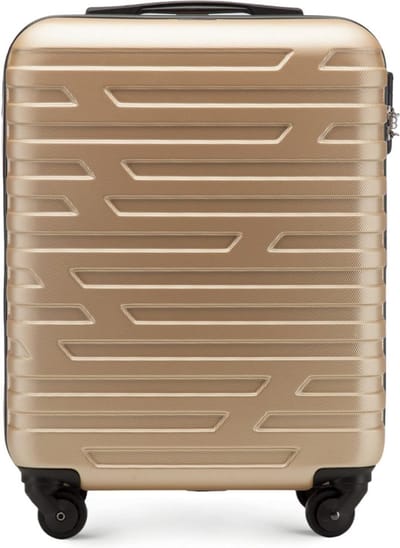 ABS handbagagekoffer, stabiele trolley, reiskoffer, 54 x 39 x 23 cm, 2,8 kg, 38 liter, zwart, goud