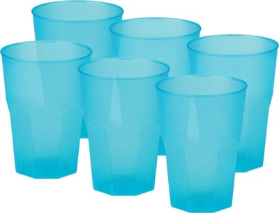 Santex drinkglazen frosted - turquoise - 36x - 300 ml - onbreekbaar kunststof - Cocktailglazen