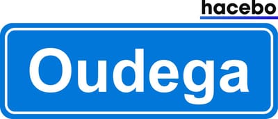 Hacebo - Plaatsnaam Sticker - 29x10 CM - Oudega sticker - Verkeersborden sticker - grappige cadeaus - Oudega