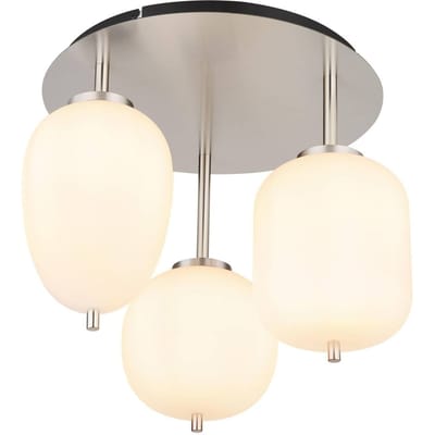 Globo - plafonniere - Blacky I - wit - glas - Ø 46cm - E14 - 15345-3DNO