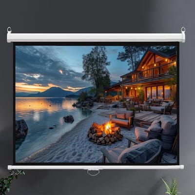 Uittrekbaar Projectiescherm - Filmscherm Draagbaar - Thuisbioscoop Maken - 168 Graden Kijkhoek - 72 Inch 16:9 - Wit