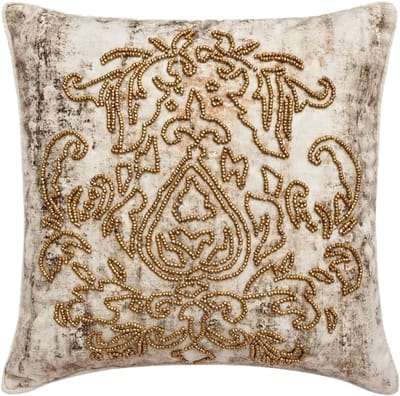 Decoratieve Kussenslopen - Kussenhoes Borduurwerk - Woonkamer Decoratie - Handgemaakt Uniek Design - 55 x 55 cm - Wit