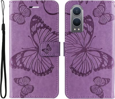 Coverup Hoesje - Geschikt voor OnePlus Nord CE4 Lite 5G Hoesje - Coverup Vlinders Book Case - Lila