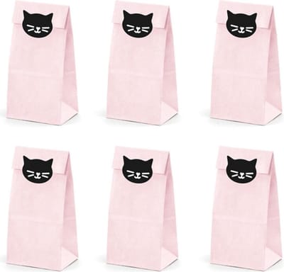 PartyDeco Traktatiezakjes Kat pk/6