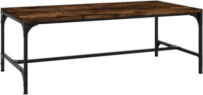 Salontafel - Bijzettafel - Woonkamer Decoratie - Bewerkt Hout Design - 100x50x35 cm - Gerookt Eiken