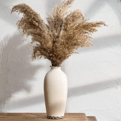 Ceramische vaas van 20 cm met ijscrackle afwerking, vintage design voor Scandinavische decoratie, moderne bloemenvaas voor woonkamer, slaapkamer en keuken