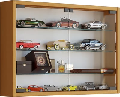Houten glazen wandvitrinekast Wandvitrinekast Collector vitrine Mandosa M