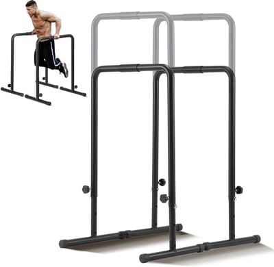 Dipstangen, 200 Kg Capaciteit, Heavy-Duty Dipstandaardstation met Verstelbare Hoogte, Parallelle Push-Upstandaard, Parallelle Stangen voor Krachttraining, Thuisfitnessapparatuur