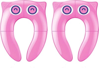 Opvouwbare Toilettrainer - Potje Kinderen - Zindelijkheidstraining Onderweg - Antislip & Gemakkelijk Schoon - 345 x 26 cm - Roze