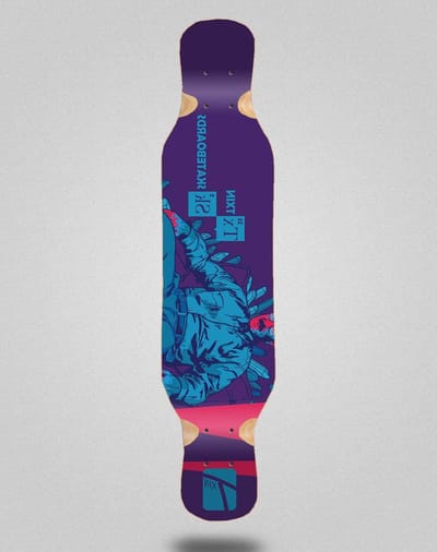 Longboard Deck - Skateboard Dek - Cruisen Buiten - Duurzaam Materiaal - 46x9 Inch - Natuurlijk