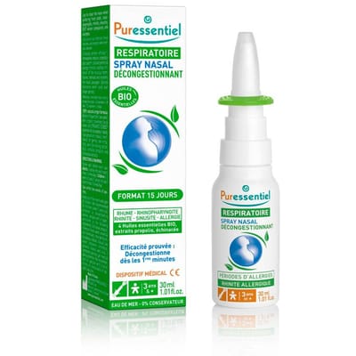 Puressentiel Ademhaling Spray tegen Neusverstopping Allergische Rinitis Bio 30