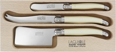Laguiole Kaasset - 2 Kaasmessen & Botermes - 1,2mm - Ivoor