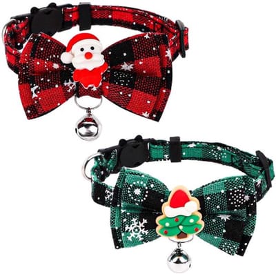 Allecto - 2st Kattenhalsband - Verstelbaar met Vlinderdas - Rood en