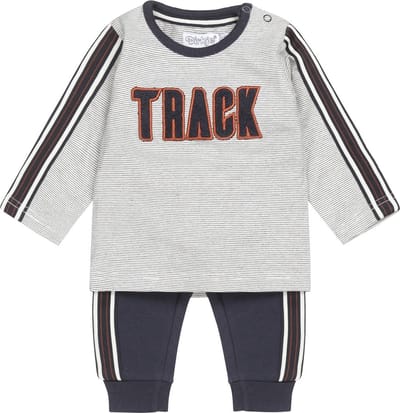 Dirkje Jongens 2-delig Kledingsetje Track Grijs / Blauw - 56