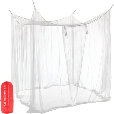 Optimale Outdoor Muggennet voor Tweepersoons- en Eenpersoonsbedden, Insectenbescherming, Rectangulaire Vorm, Ideaal voor Kamperen, 220 x 200 x 200 cm