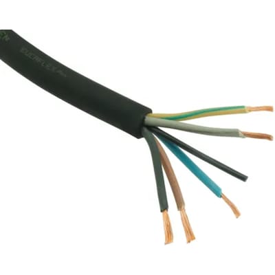 Sencys Stroomkabel Neopreen 2,5m 5x2,5 Mm² Zwart