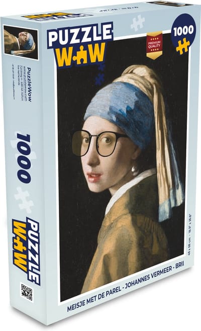 Puzzel Meisje met de parel - Johannes Vermeer - Bril - Legpuzzel - Puzzel 1000 stukjes volwassenen