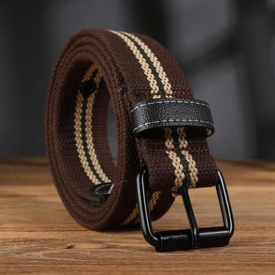 Verlengde canvas riem geschikt voor heren- en dames casual werkkleding, vintage riemen en jeansriemen 120cm black