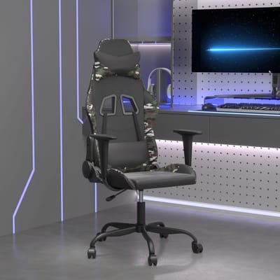 vidaXL - Massage - gamestoel - kunstleer - zwart - en - camouflage