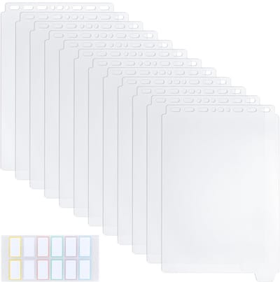 Dailygoods- Indexverdeler Scheurbestendig - A5 Bindmiddelverdelers - Insteekbare Indexverdelers - 12 Stuks - Waterdicht - 6 Tabbladen - Bindmiddelverdeler