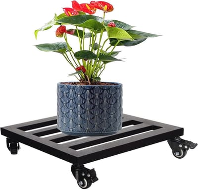 Metalen plantenroller met wielen voor binnen/buiten - 30 cm stevig en veelzijdig