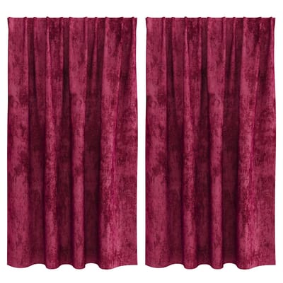 vidaXL Velvet Gordijnen 2 st Wijnrood 140 x 140 cm Fluweel