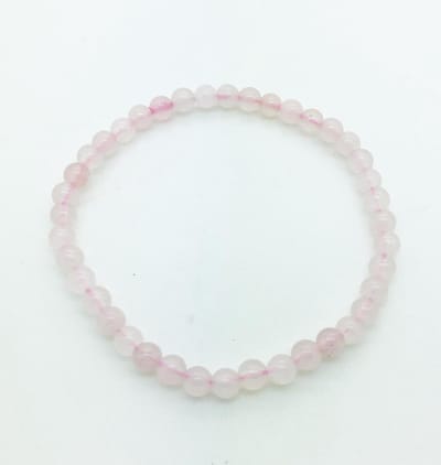 Rozenkwarts edelstenen armband - edelsteen - 4 mm maat 18